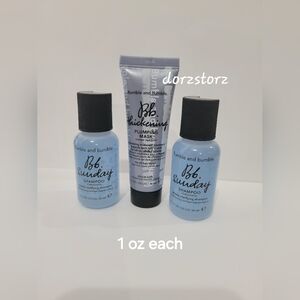 BUMBLE & BUMBLE Sunday Shampoo 2x + Thickening Plumping Mask • 1 oz Each •Travel